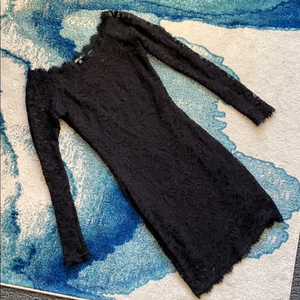 Romantic black lace dress with eyelash lace